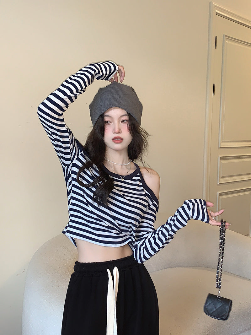 Women's American Striped Top Bottoming