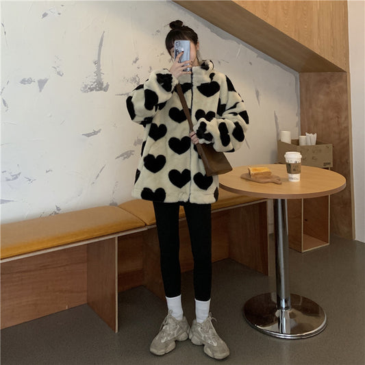 Lamb Wool Coat Love Lamb Wool Cotton Jacket
