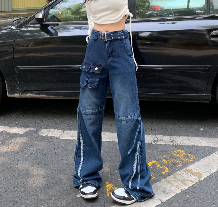 Vintage High Waist Loose Wide Leg  Pants Jeans