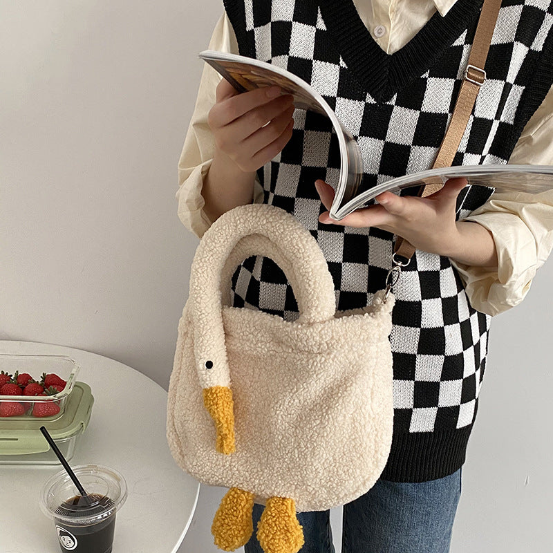 Women's Plush Adjustable Tote Crossbody Bag