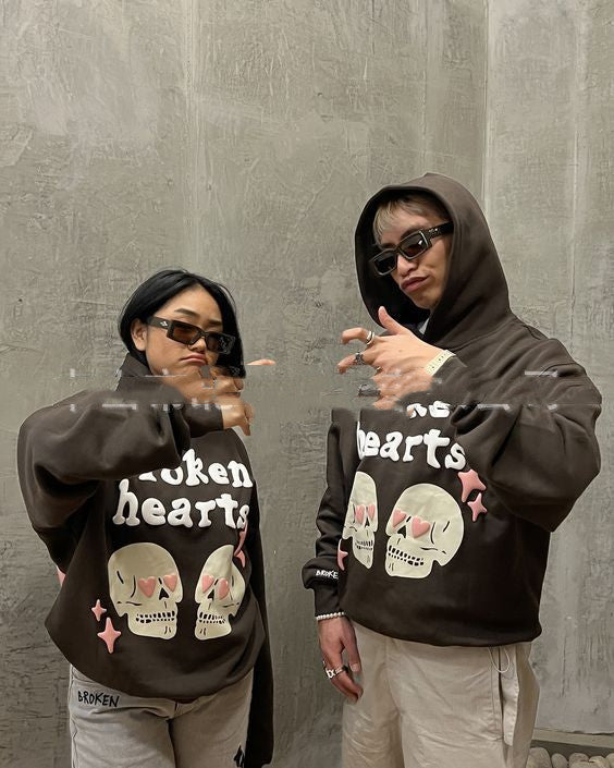 English Trend Foam Printing Hoodie