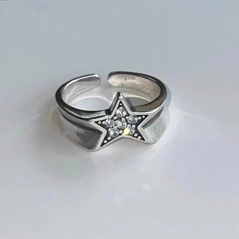 Female Minority Design Y2k Five Pointed Star Vintage Ring