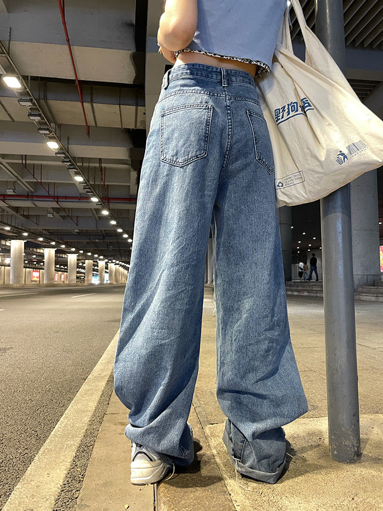 Slim Mopping Wide Leg Trousers Woman pants