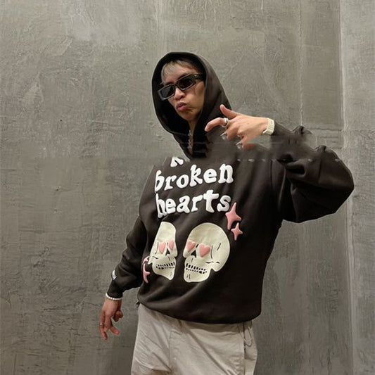 English Trend Foam Printing Hoodie