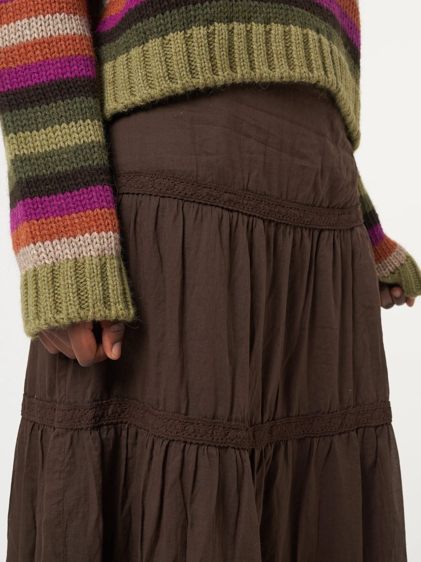Fashionable  Hollow Solid Color Long Skirt