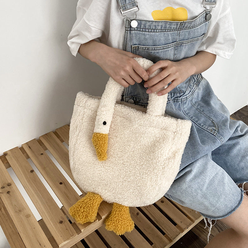 Women's Plush Adjustable Tote Crossbody Bag