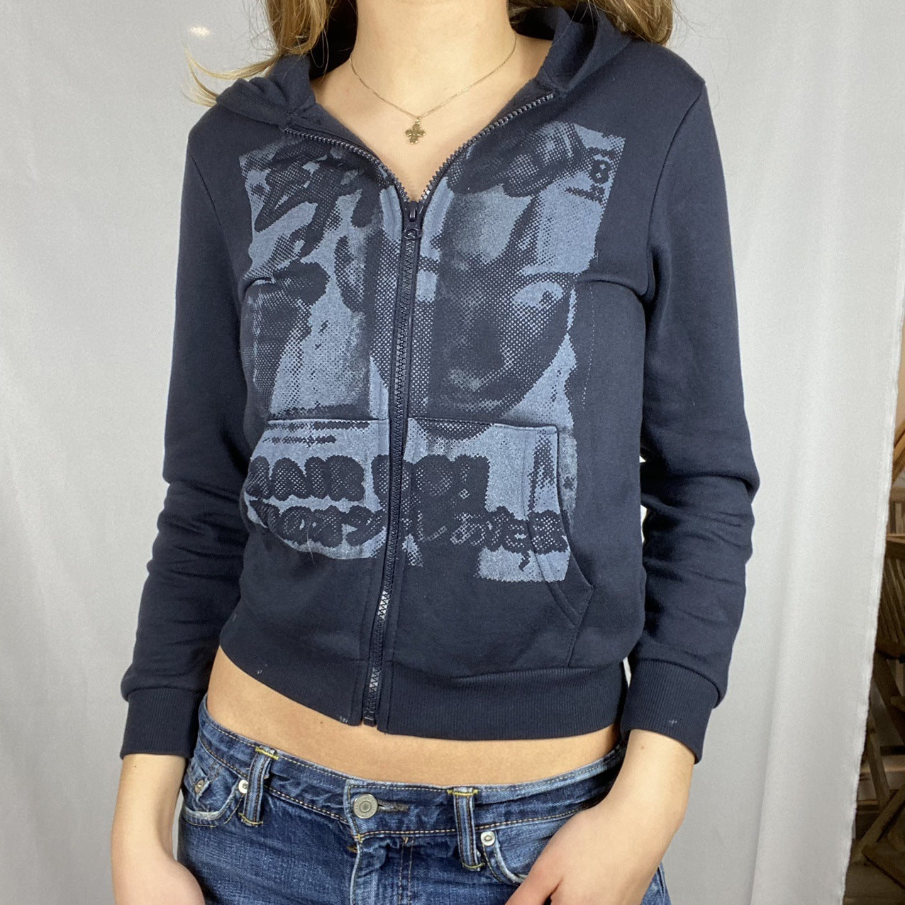 Head Print Cardigan Street Hoodie