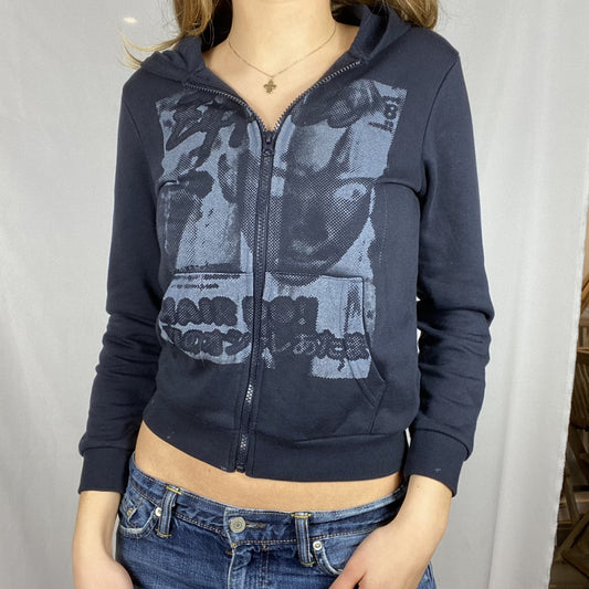 Head Print Cardigan Street Hoodie