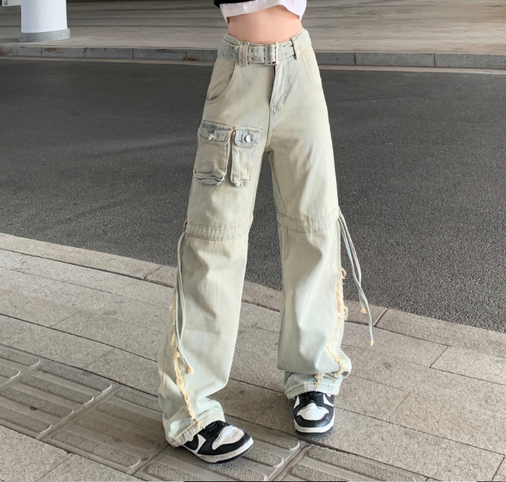 Vintage High Waist Loose Wide Leg  Pants Jeans