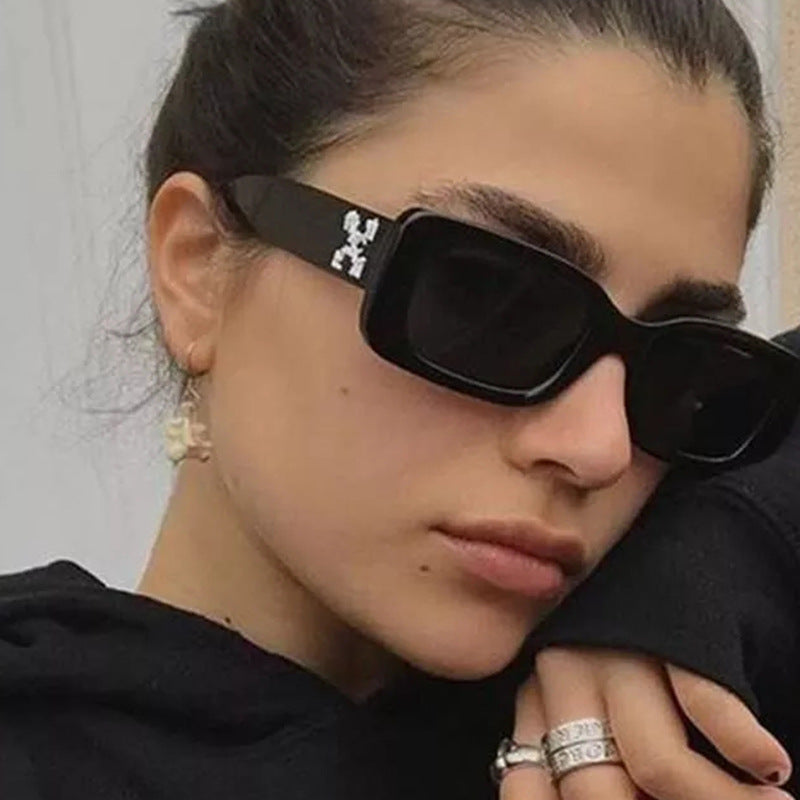 Fashion Small Square Snowflake Decorative Sunglasses
