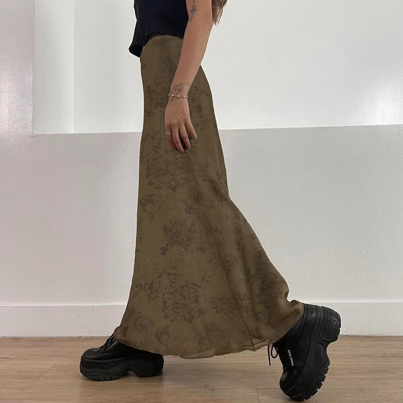 High Waist Slim Printed Street Style Casual Skirt