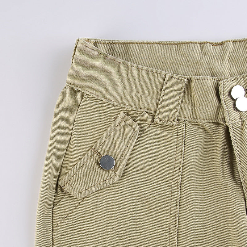 Women's Fashion Pants Street Solid Color Pockets
