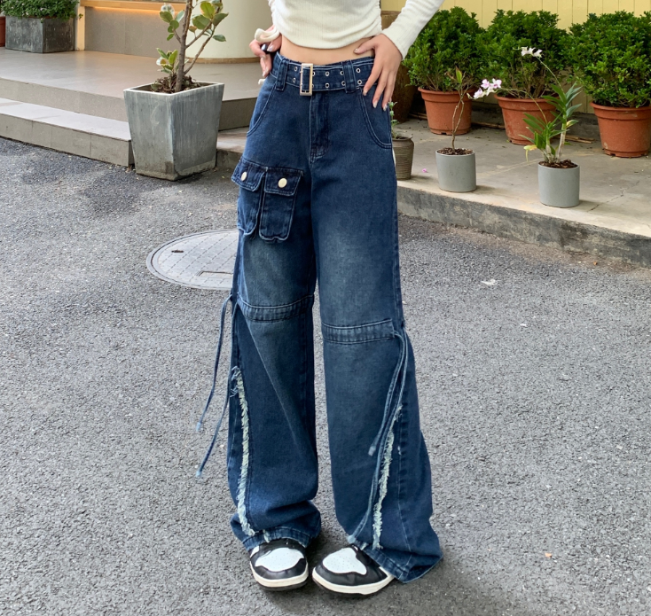 Vintage High Waist Loose Wide Leg  Pants Jeans