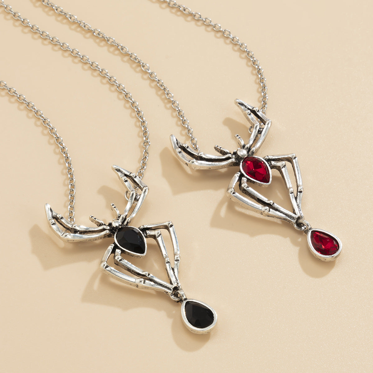 Dark Black Water Drop Imitation Gemstone Spider Item