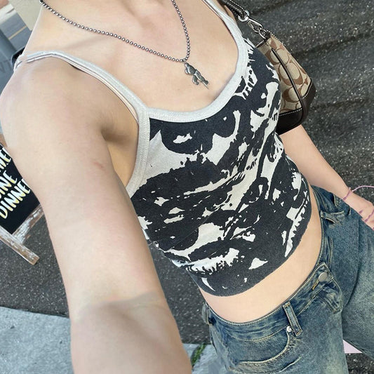 Retro black Slim Top